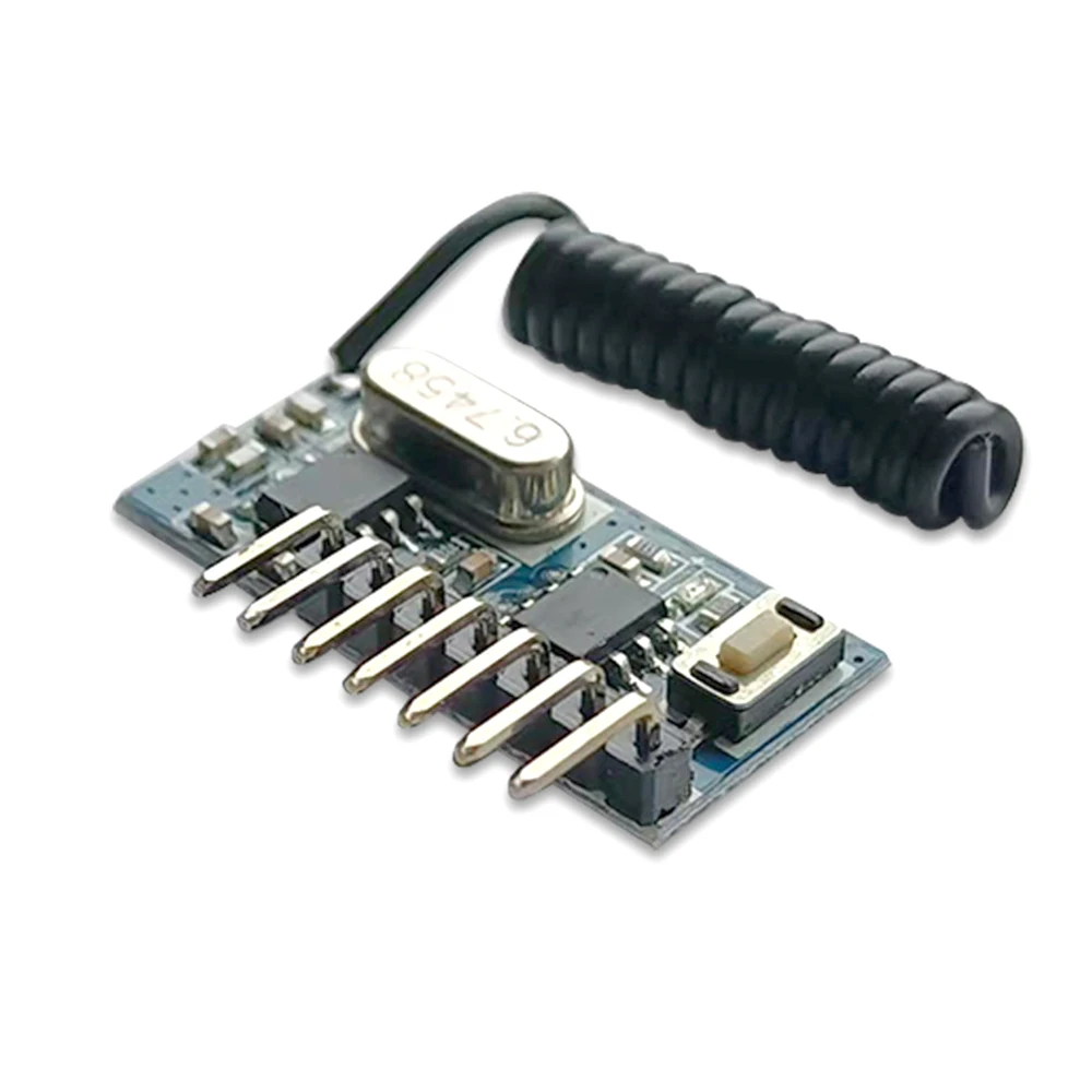 433 Mhz RF Remote Control Transmitter and 433mhz RF Relay Receiver Switch Module DC3.3V-5V Jog Self-locking Interlock Controller