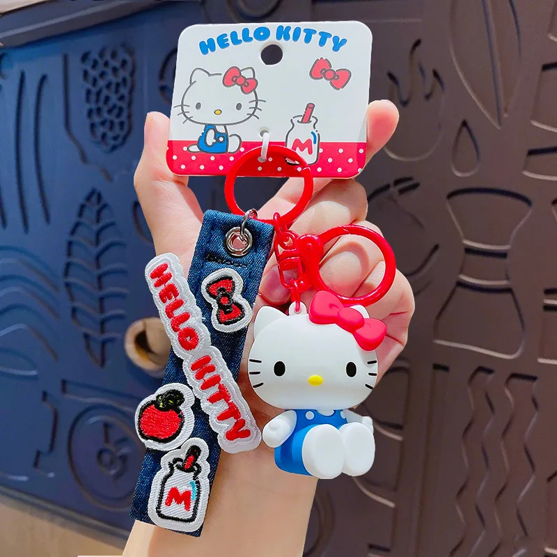 Genuine Sanrio Hello Kitty PVC Action Figures Doll Keychain Car Key Small Pendant Backpack Hangings Birthday New Year Gift