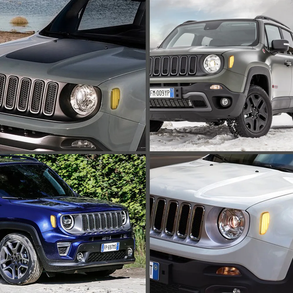 2 Stück LED Dynamische Seitenmarkierungs-Blinkleuchten für Jeep Renegade BU 2014-2021 Voll-LED-Blinkleuchten in Bernsteinfarbe – Detail 16