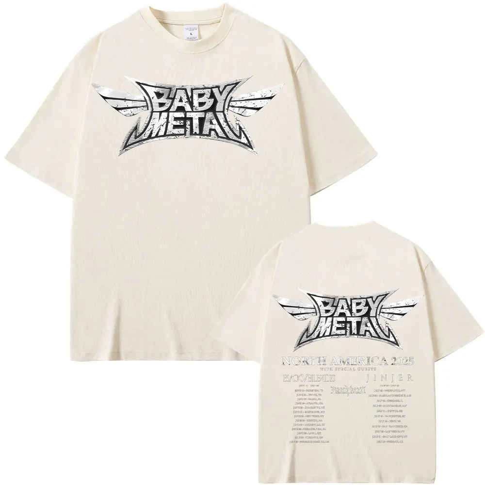 Babymetal North America Tour 2025 T-shirts Vintage Babymetal Japan Metal Rock Band Tshirts Men Women's Pure Cotton Tees Harajuku