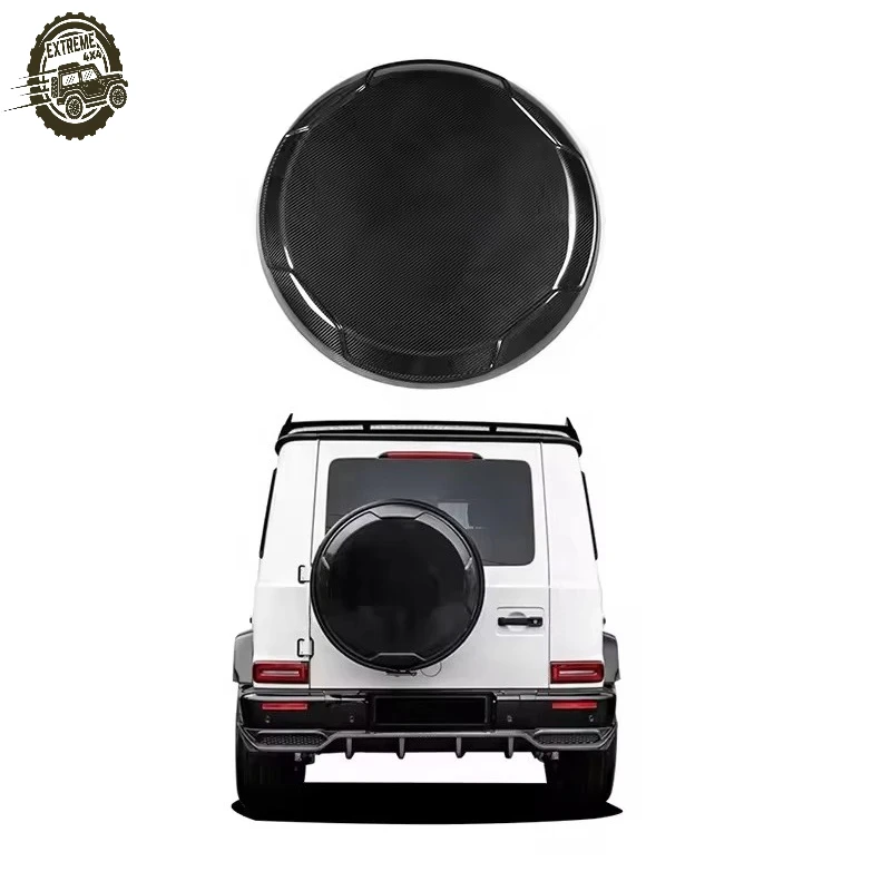 Car Exterior Accessories Benz G Wagon Tire Cover Dry Carbon Fiber TC Style Spare Wheel Covers for Mercedes W464 Spare Tire Cover