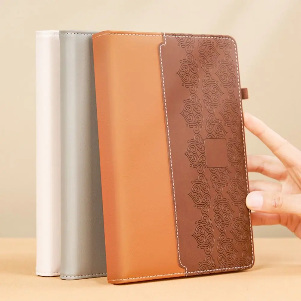 

PU Leather Cover A5 Notebook Horizontal Line Thickened Business Office Notebook 200 Pages Waterproof Student Notepads