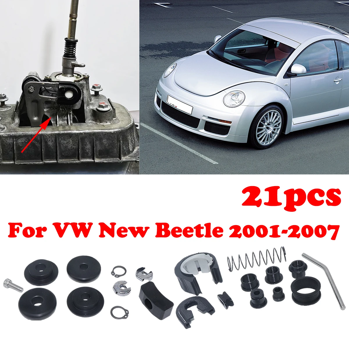 

21PC Transmission Repair Set Upgrade Bushing MT Gearbox Enhance Shifter Lever Adjuster Overhaul Kit For VW New Beetle 2001-2007