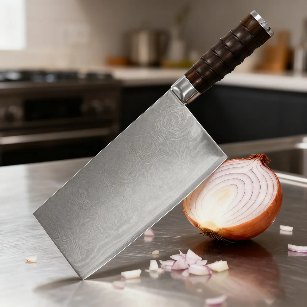 

8 Inch Chinese Chef Knife 67-layers Damascus Steel Blade Wood Handle Cleaver Meat Slicing Vegetables Professional Kitchen Knives