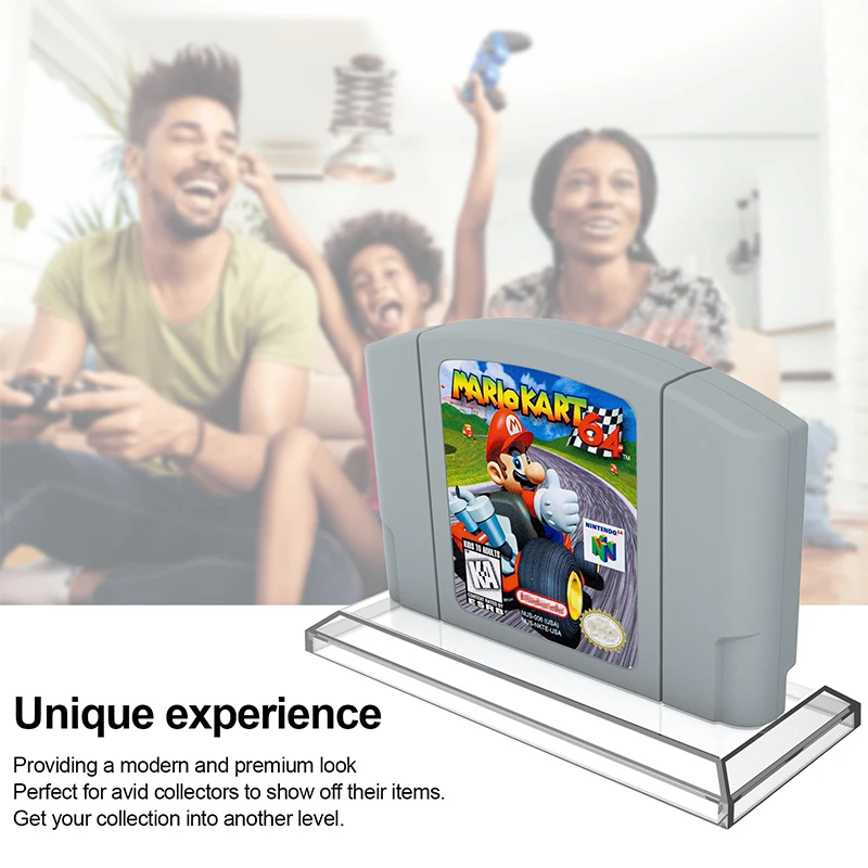 ชั้นวางการ์ดเกมใสแบบพกพาที่เข้ากันได้กับ N64ของ Nintendo ที่ใส่ตลับหมึกพลาสติกใสแบบพกพาทนทานชั้นวางของ