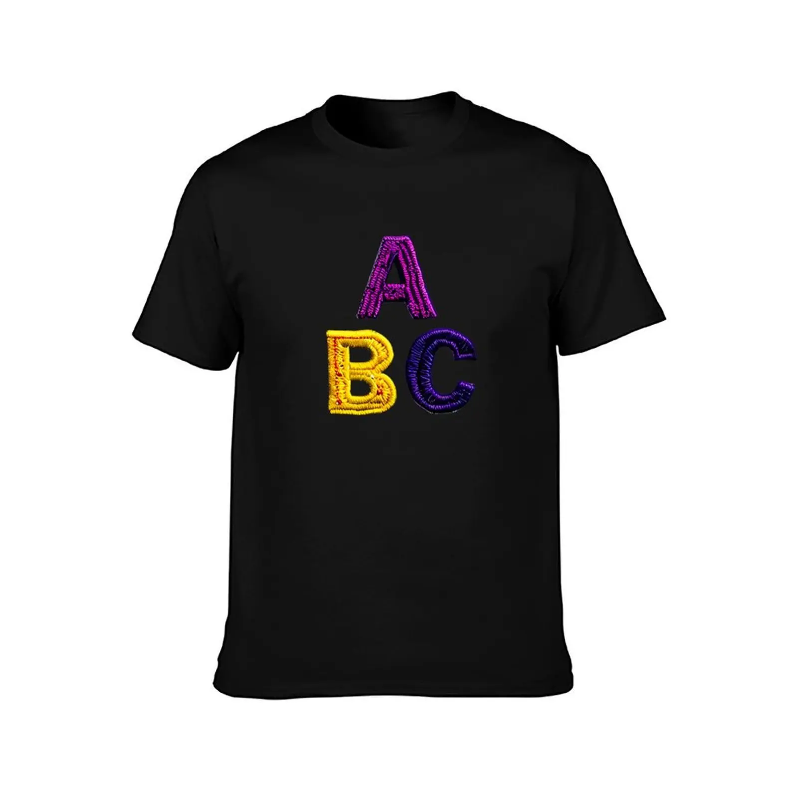 letter ABC, monogram. typography collage. ABC art. gift T-Shirt, Summer Casual Cotton Tee, Oversized Streetwear Tops