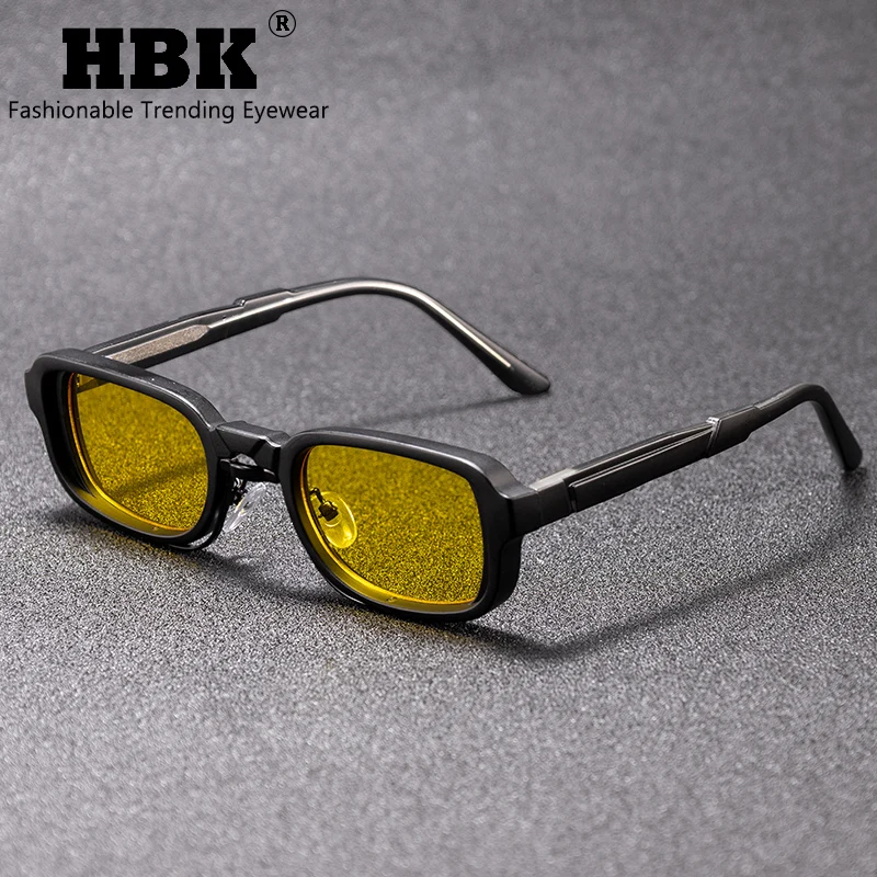 HBK Retro Punk Men's Sunglasses Core Insert Leg Square Frame Sun Glasses for Women Parties Travel Holidays Eyewear Ideal Choice