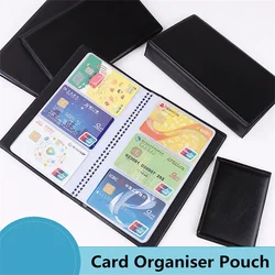 Álbum de tarjetas de PU con 40 ~ 300 ranuras, soporte para tarjetas de crédito, organizador de libros, contenedor de identificación, estuche para tarjetas de crédito