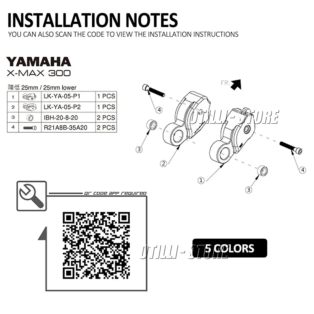 3 CM XMAX300 XMAX 300 New Reduce Motorcycle Accessories 5 colors Rear Shock Drop Lowering Kit For YAMAHA X-MAX 300 X-MAX300