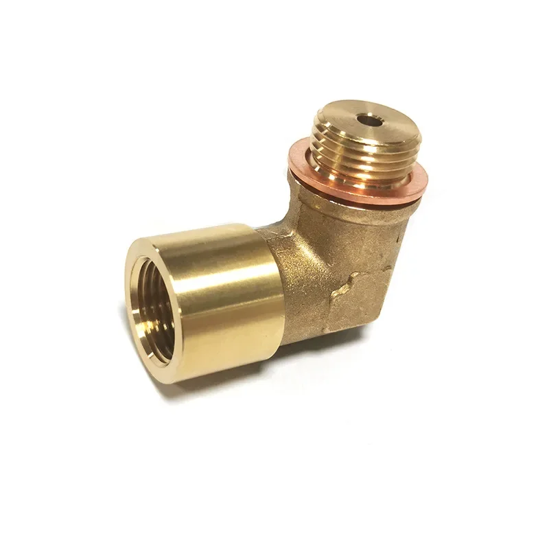 5PCS Automobile Accessories M18 * 1.5 Oxygen Sensor 90 Degree Exhaust Pipe Extendable Contraction Brass Elbow Joint