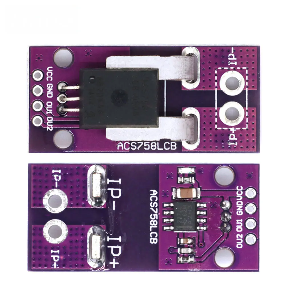 50A 100A Hall Current Sensor Module Linear Analog AC DC 3.3V-5V ACS758 ACS758LCB-050B 100B-PFF-T For Arduino RC Model Connector