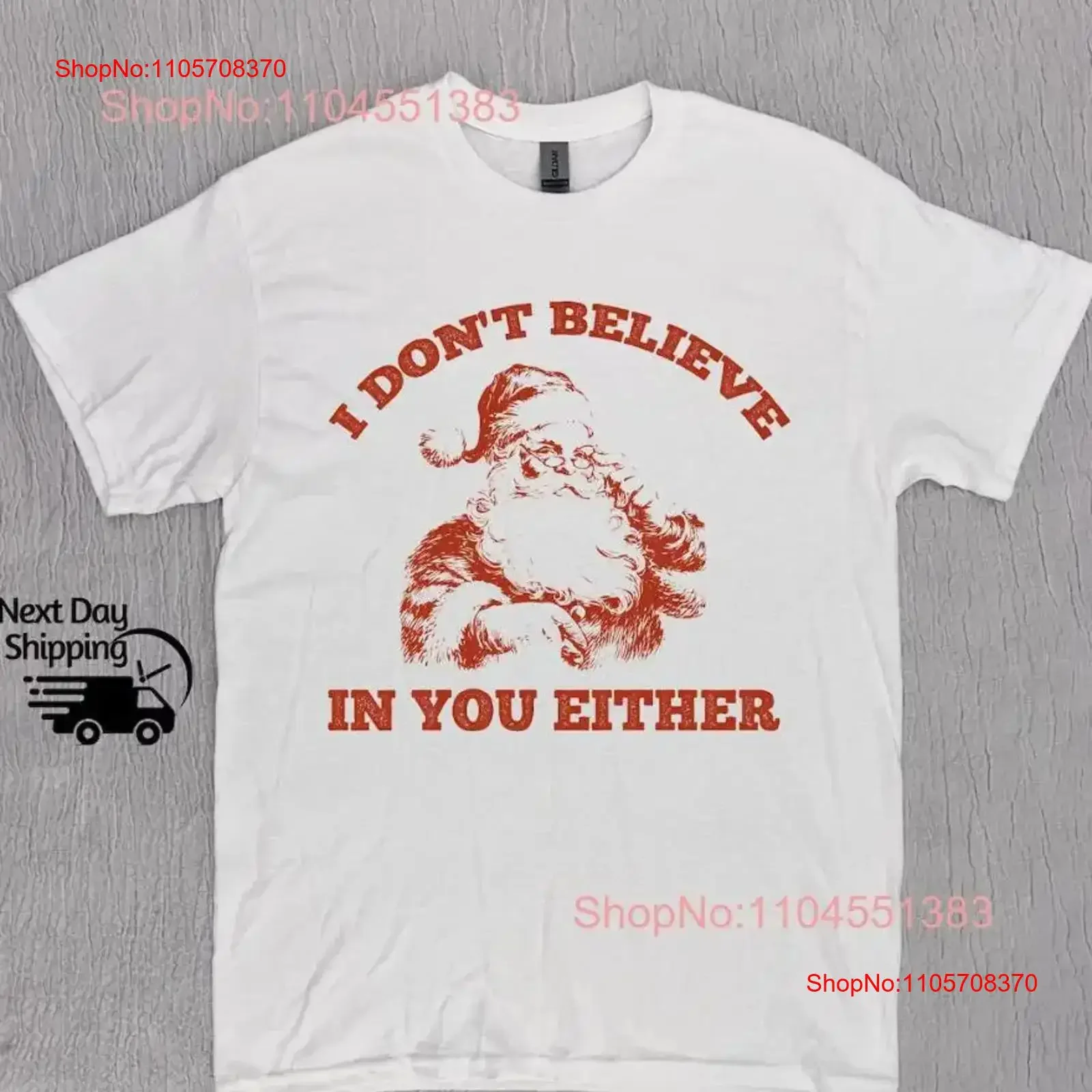 Retro Funny Santa I Don't Believe In You Either 90s T Shirt Size S 5XL vintage Washed fashion Soft Slightly Breathable Casual