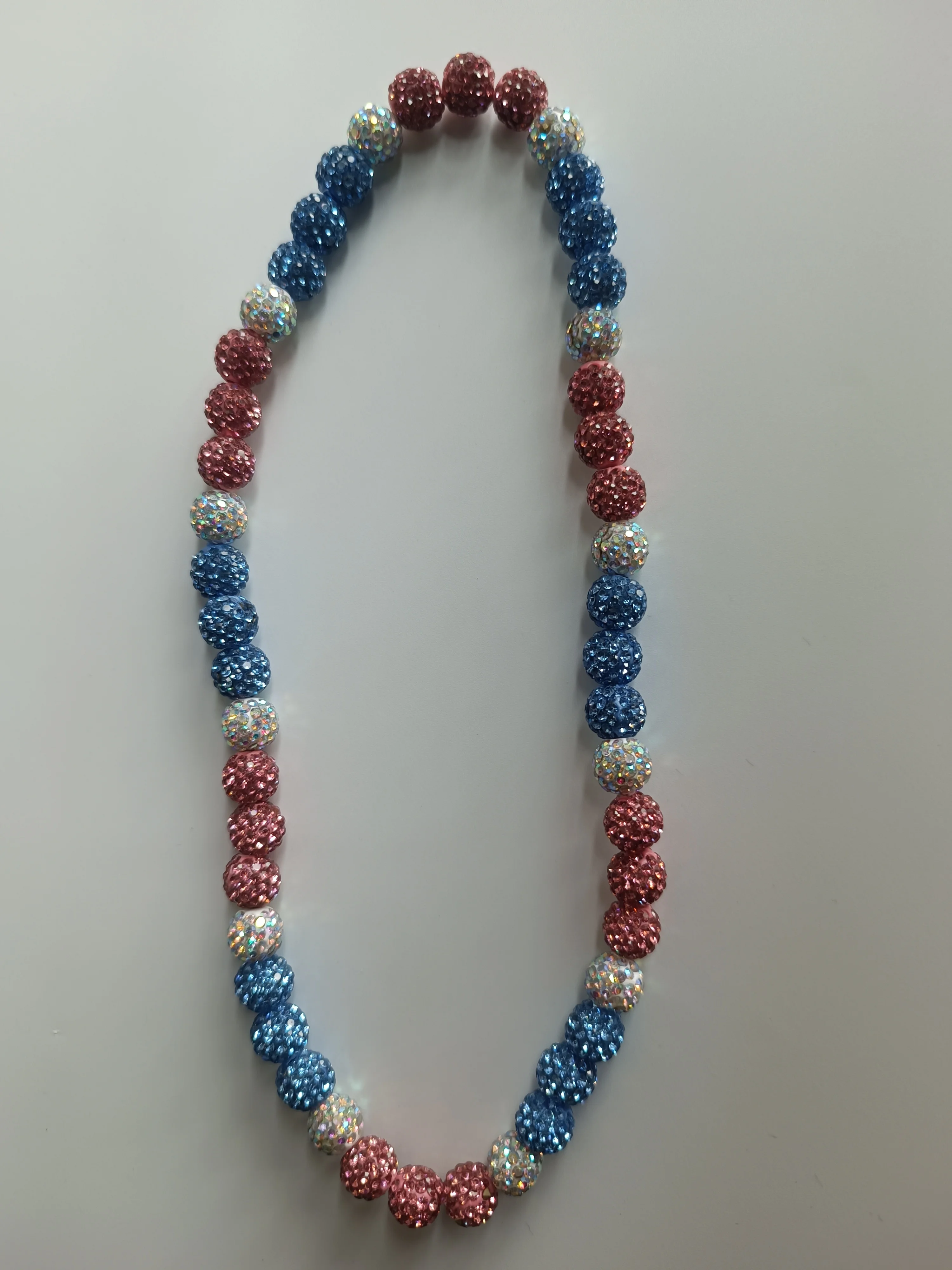 1pcs 10mm Baseball Necklace for Men Bling Rhinestone Ball Beaded Necklace baseball Players Lovers Inspired Jewelry