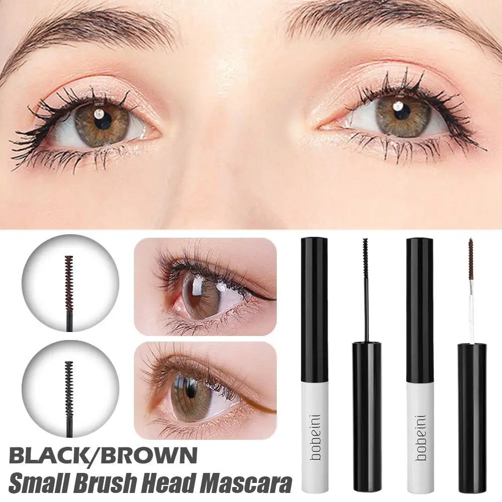 Waterproof Black Brown Mascara Lasting Matte Quick Ultra-fine Dry Brush Lengthening Extension Eyelash Mascara Makeup Tool L E2W0