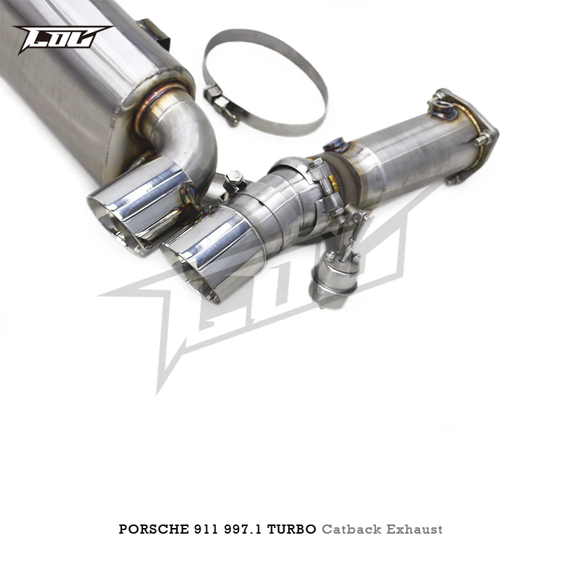 Auto Valved Catback for Porsche 911 997/997.1 Turbo 3.6L 2004-2012 Rear Muffler Section OEM Factory Valve Race Exhaust System