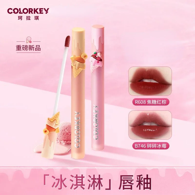 

Colorkey Ice Cream Mirror Lip Glaze Long Lasting Nonstick Matte Liquid Lipstick Beauty Lip Gloss Natural Lip Makeup Maquillage