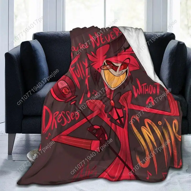 

Hazbin Hotel Alastor Blanket Soft Plush Flannel Fleece Blanket Cover for Sofa Bed Custom blankets