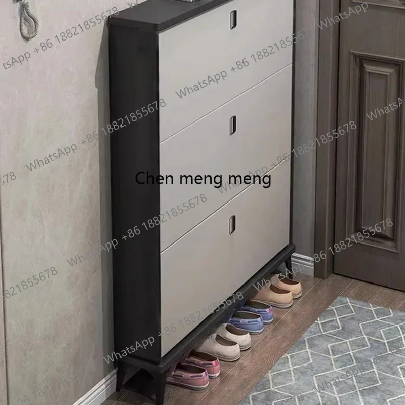 

Z10 Итальянская простая вешалка для обуви из массива дерева, серая, квадратная, современная, для гостиной, винтажная, для гардеробных