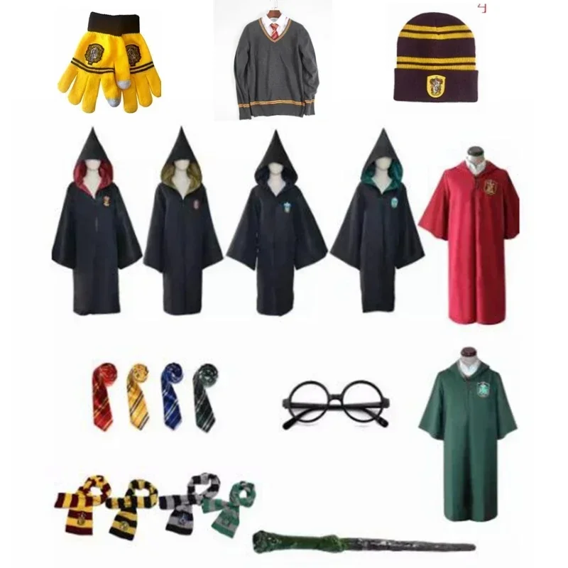 Новинка 2025 года, Хэллоуин, Слизерин, Рейвенкло, косплей, детский халат для взрослых, плащ, 4 стиля, подарок, костюм Харриса X156