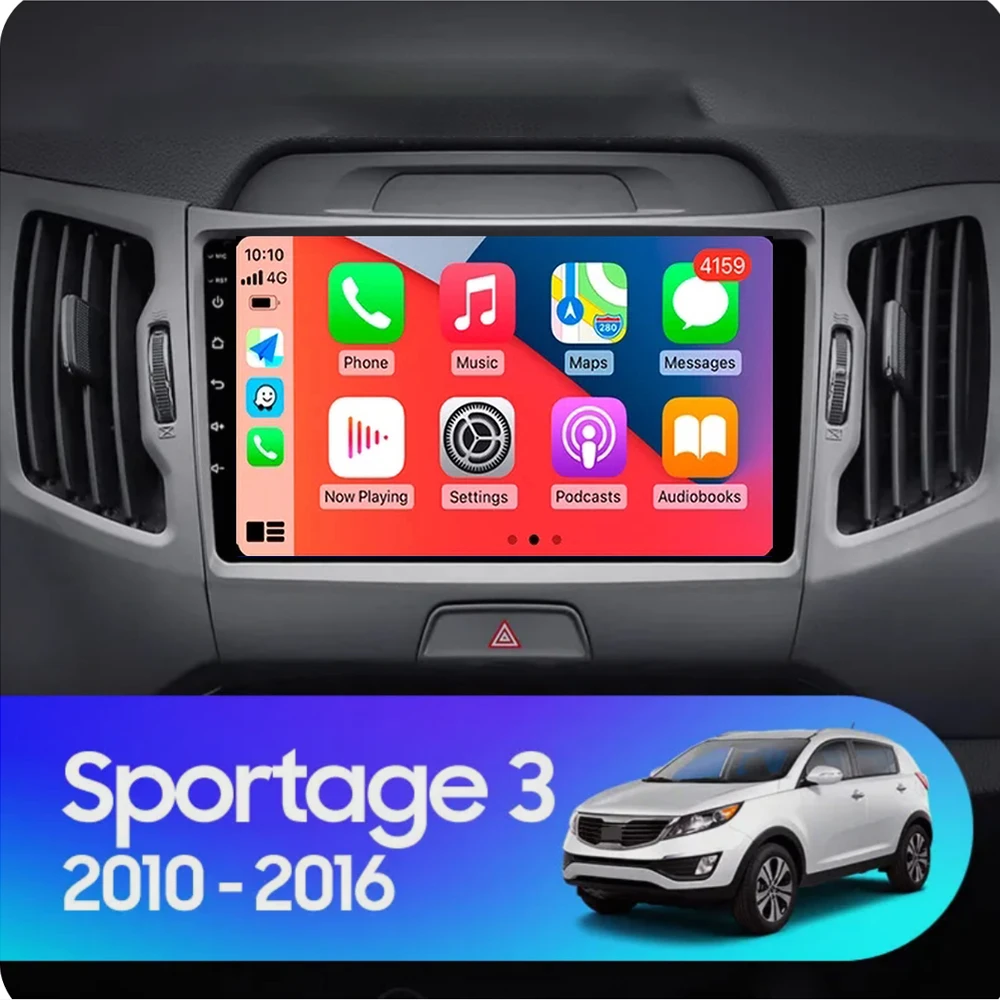 Автомагнитола на Android 14 для KIA Sportage 3 Sportage R 2010-2016, мультимедийный плеер для Carplay, автомобильная стереосистема 4G, Wi-Fi, Qualcomm, 2din