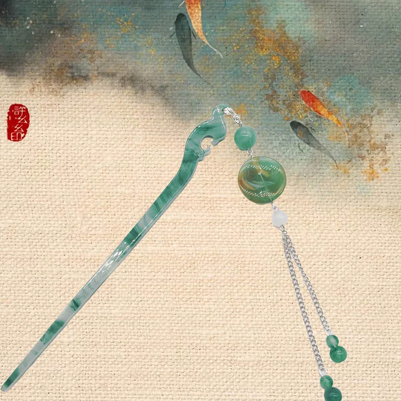 دبوس شعر Xiangyun جديد على الطراز الصيني، إكسسوار شعر شرابة على الطراز القديم، دبوس شعر ملفوف، أغطية رأس Hanfu الرجعية للنساء