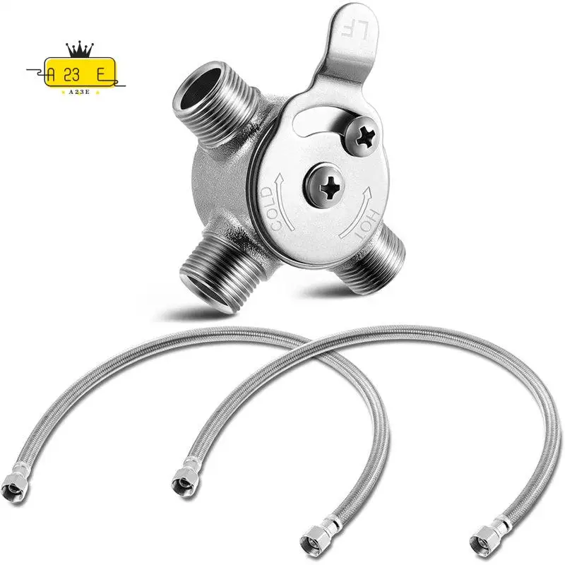 a23e-3-8-manual-mixing-valve-hot-cold-water-temperature-mixer-thermostatic-mixing-valwith-2-braided-faucet-connector