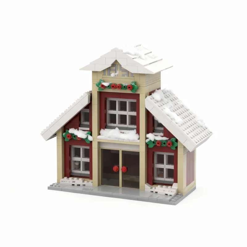 

657pcs MOC Winter Village Train Station Icons Model Building Blocks Construction Toy Christmas Gifts DIY Creative Idea Education