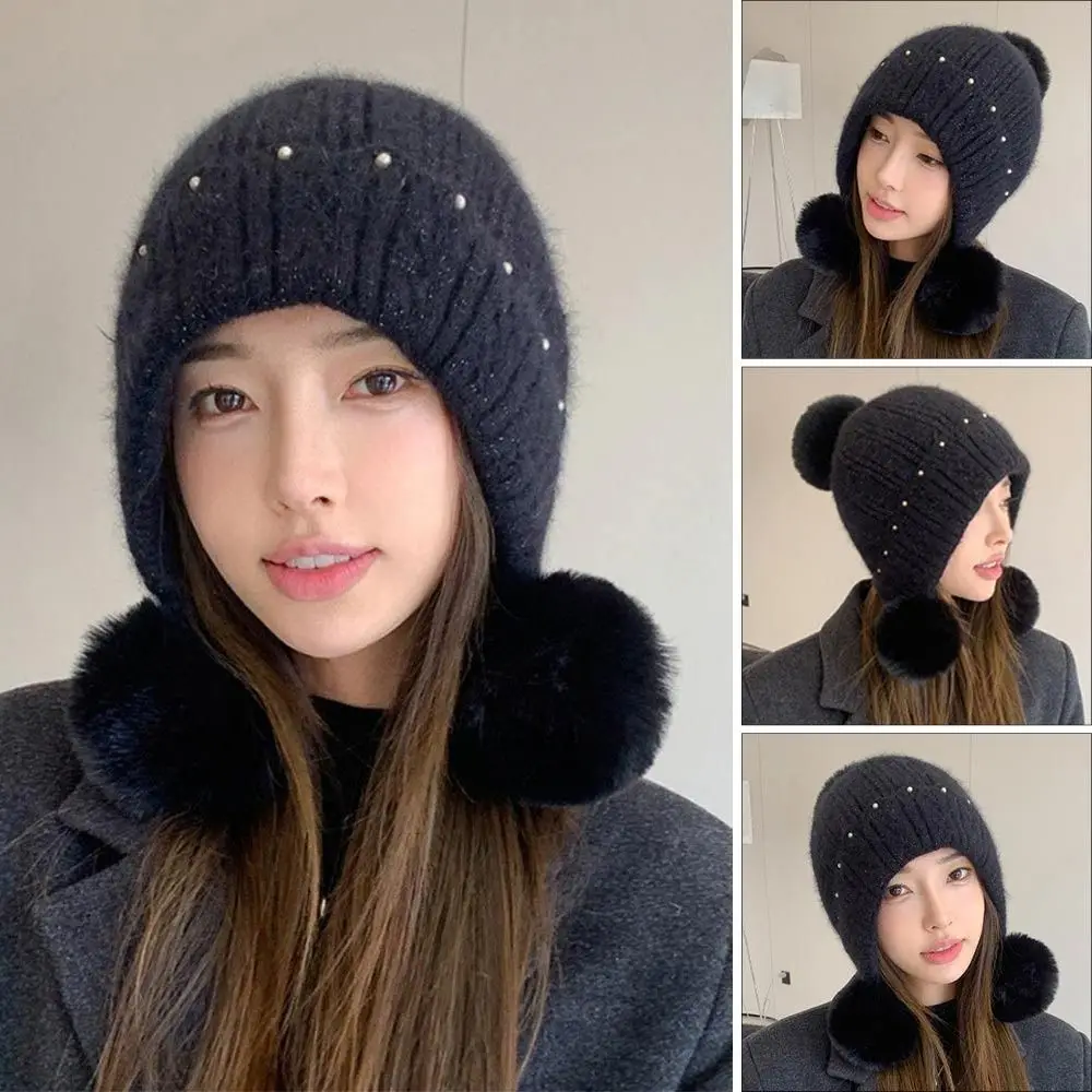 

Fashion Warm Winter Hat Kawaii Cute Bomber Hat Thickened Ear Protection Cap for Women