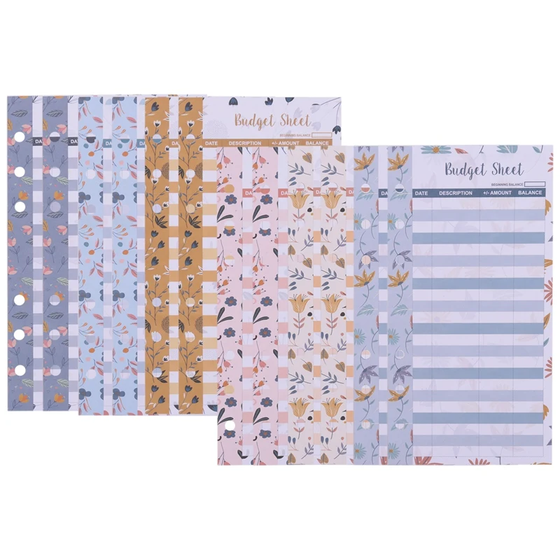 12 Expense Budget Sheets, Money Organizer For A6 Budget Binder -For Cash & Ledger Book, For Wallet, Budget Planner