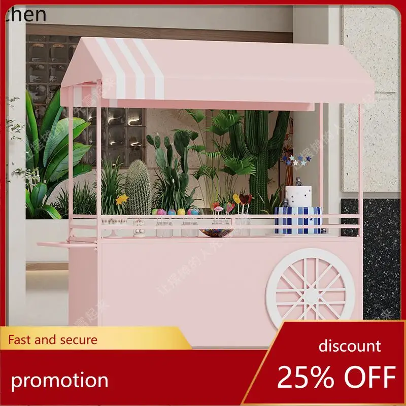 HT  Outdoor Street Stall Early Mobile Food Cart Supermarket Market Cart Small Push Cart