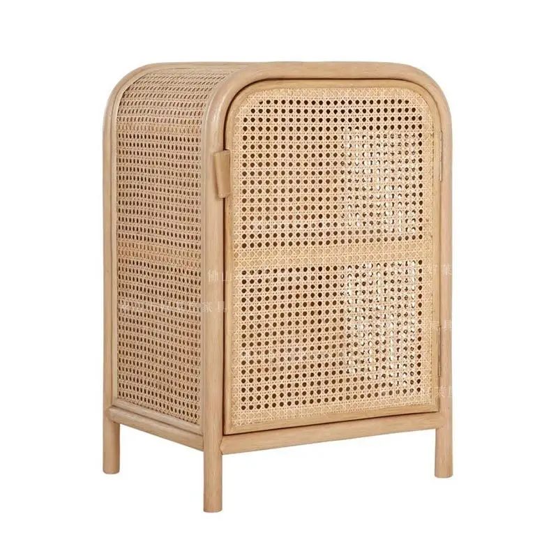 Rattan small cabinet Japanese simple bedside table sidecabinet ins style homestay mini storagelocker