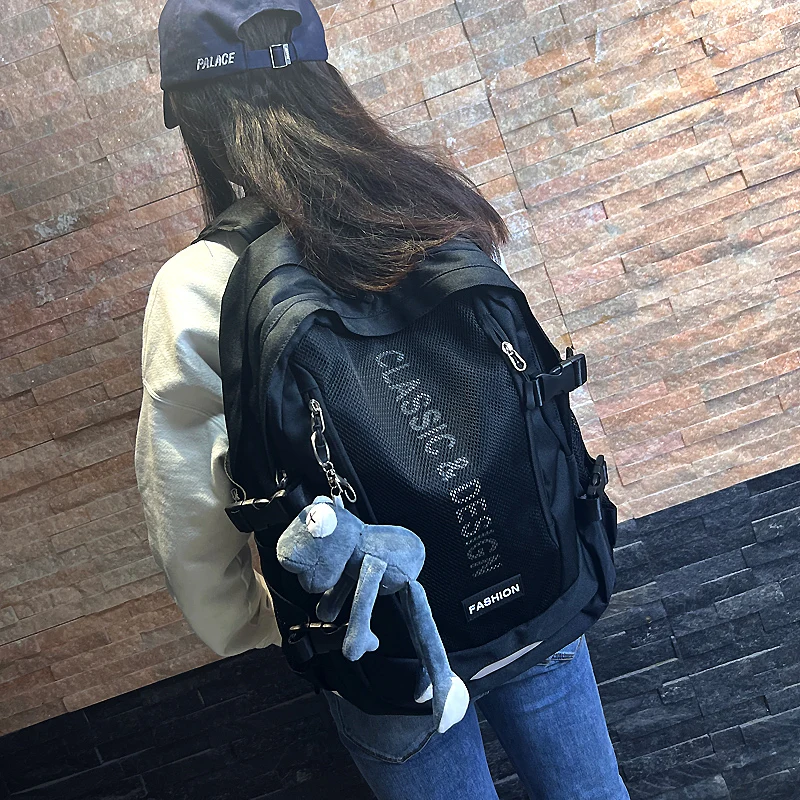 حقيبة ظهر للسفر في الهواء الطلق ذات سعة كبيرة للجنسين، حقيبة كتب بسيطة ومتعددة الاستخدامات للمدرسة الثانوية والجامعة، حقيبة ك...