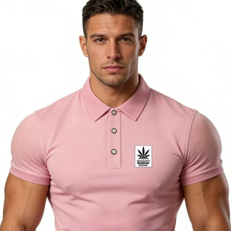 Men's Polo Shirt - Casual Short Sleeve with Button Details, Stretch Fabric, Summer Style, Printed Shirt, Business Dress