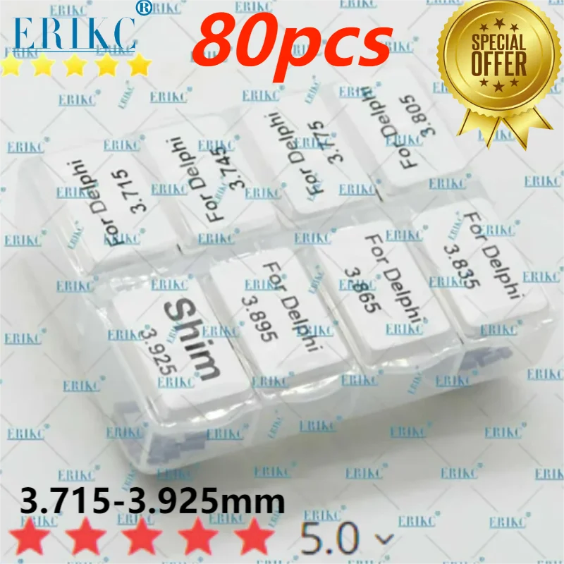 

80PCS ERIKC 9308-028K Gaskets Shim Size 3.715-3.925mm Injector Pin Adjust Washer Accuracy Total For Delphi Injector Nozzle