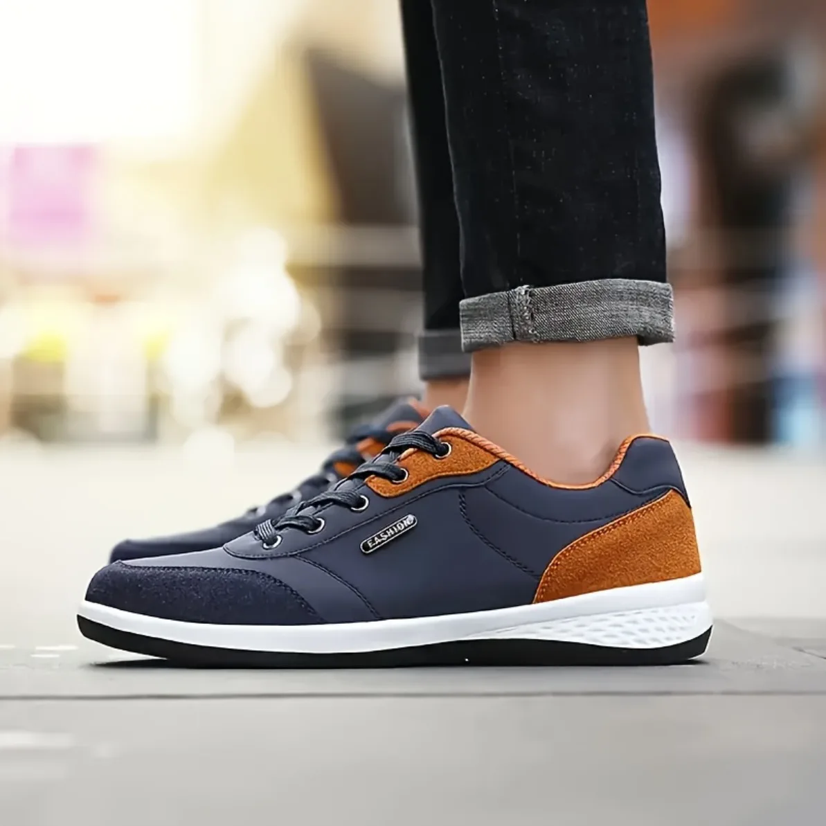 New Men Waterproof Leather Sneakers Spring Autumn Walking Shoes Non-Slip Casual Sports Shoes Outdoor Tennis Footwear