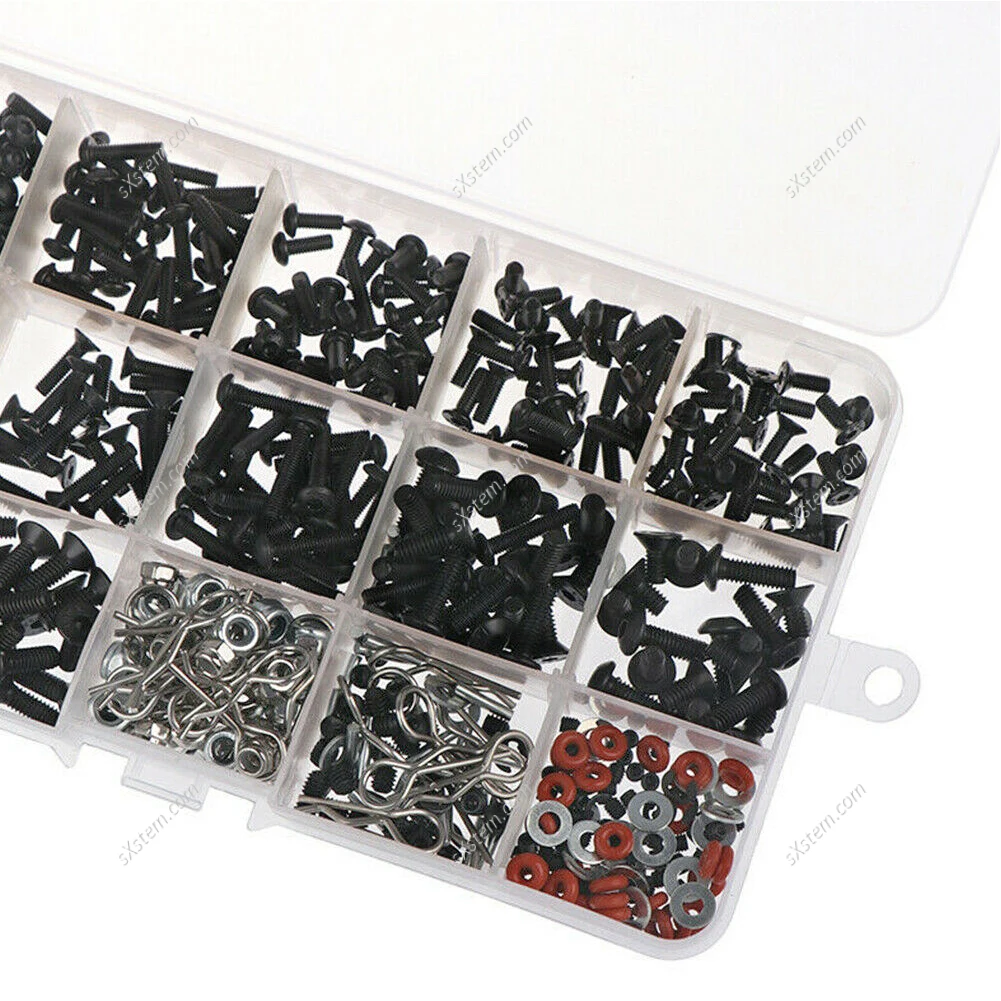 500pcs Rc Car Repair Tool Set Screws Box Set For SCx10 TRX4 1/10 HSP RC WHP8LS1D M3 M4