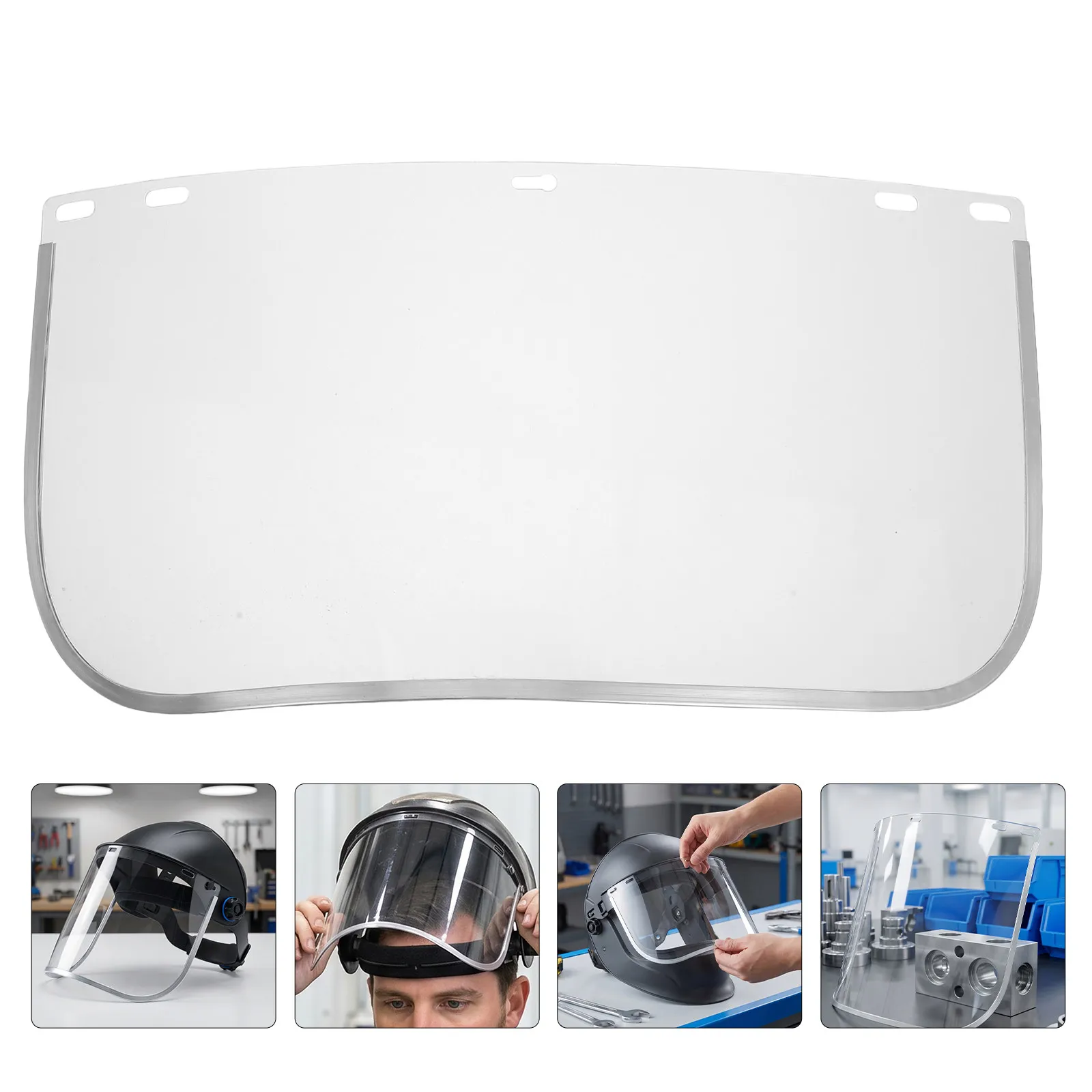 4Pcs Clear Welding Shield Lens Replacement Optical Grade Polycarbonate Face Shield for Grinding Cutting Safety Protective