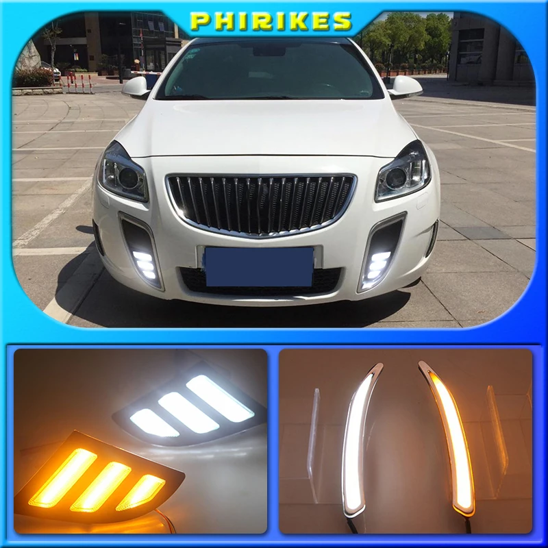 Car 2PCS LED DRL ForBuick Regal GS Opel Insignia 2011 2012 2013 2014 2015 2016 Daytime Running Light With Turn Signal