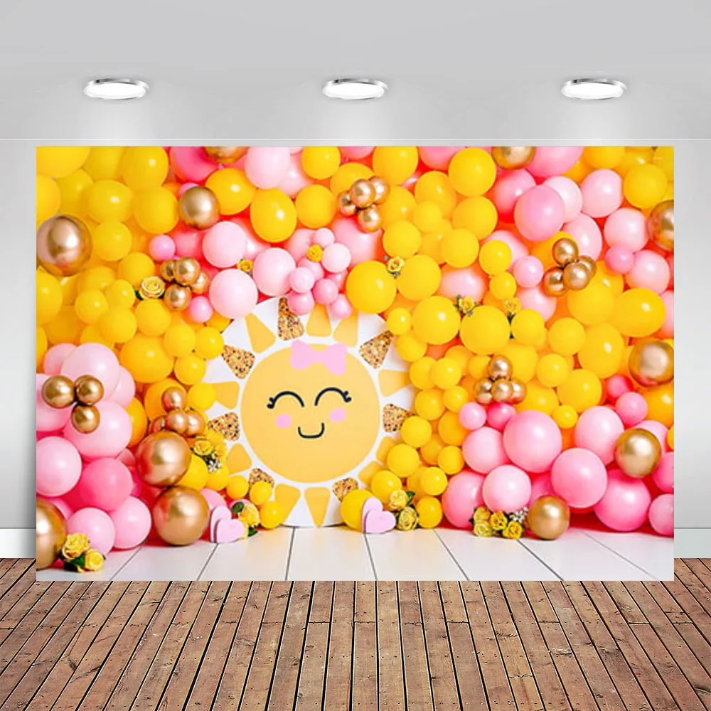 

First Trip Around The Sun Background Baby 1st Birthday Party Decor Big Sun Newborn Cake Smash Backdrop Photoshoot Props