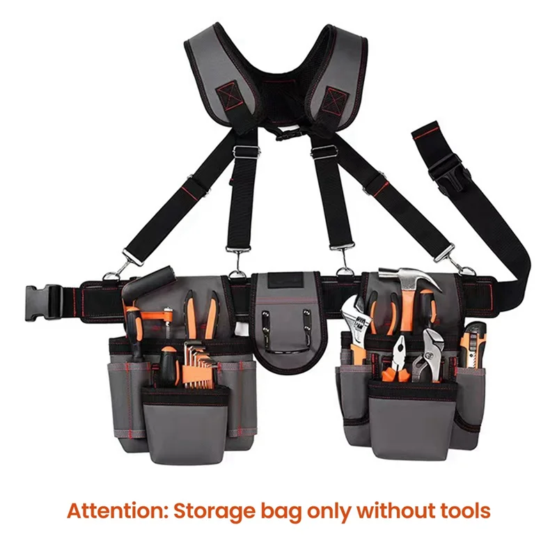 

B50C Suspender Tool Belt With Pouches Portable Large Capacity Gardening Tool Bag Electrician Tool Bag Strap Belt