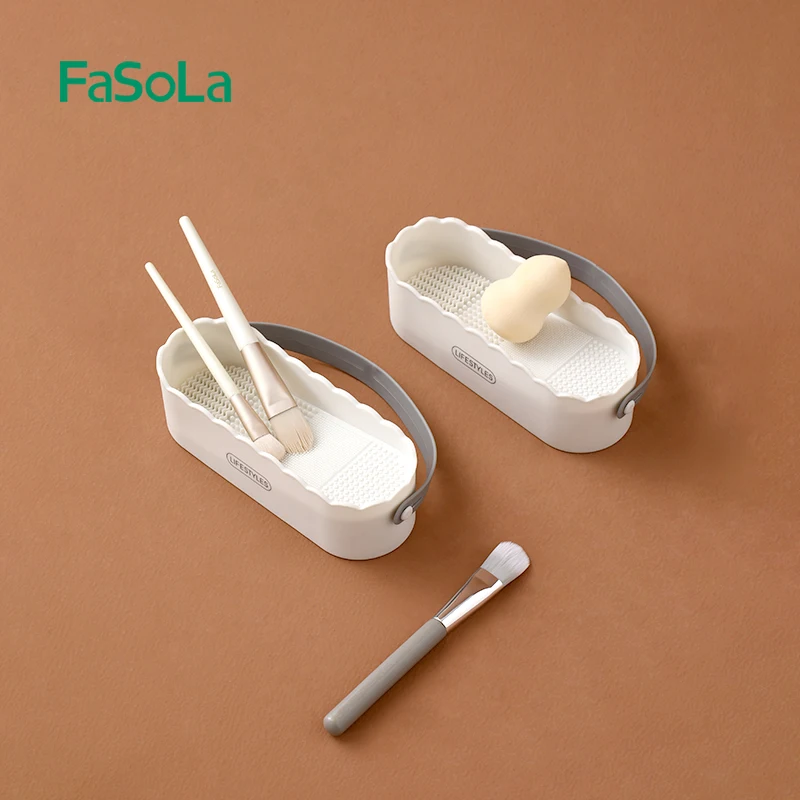 FaSoLa Multifunctional Brush Washing Box with Integrated Cleaning and Drying Silicone Bristles Makeup Brush Cleaner images - 6