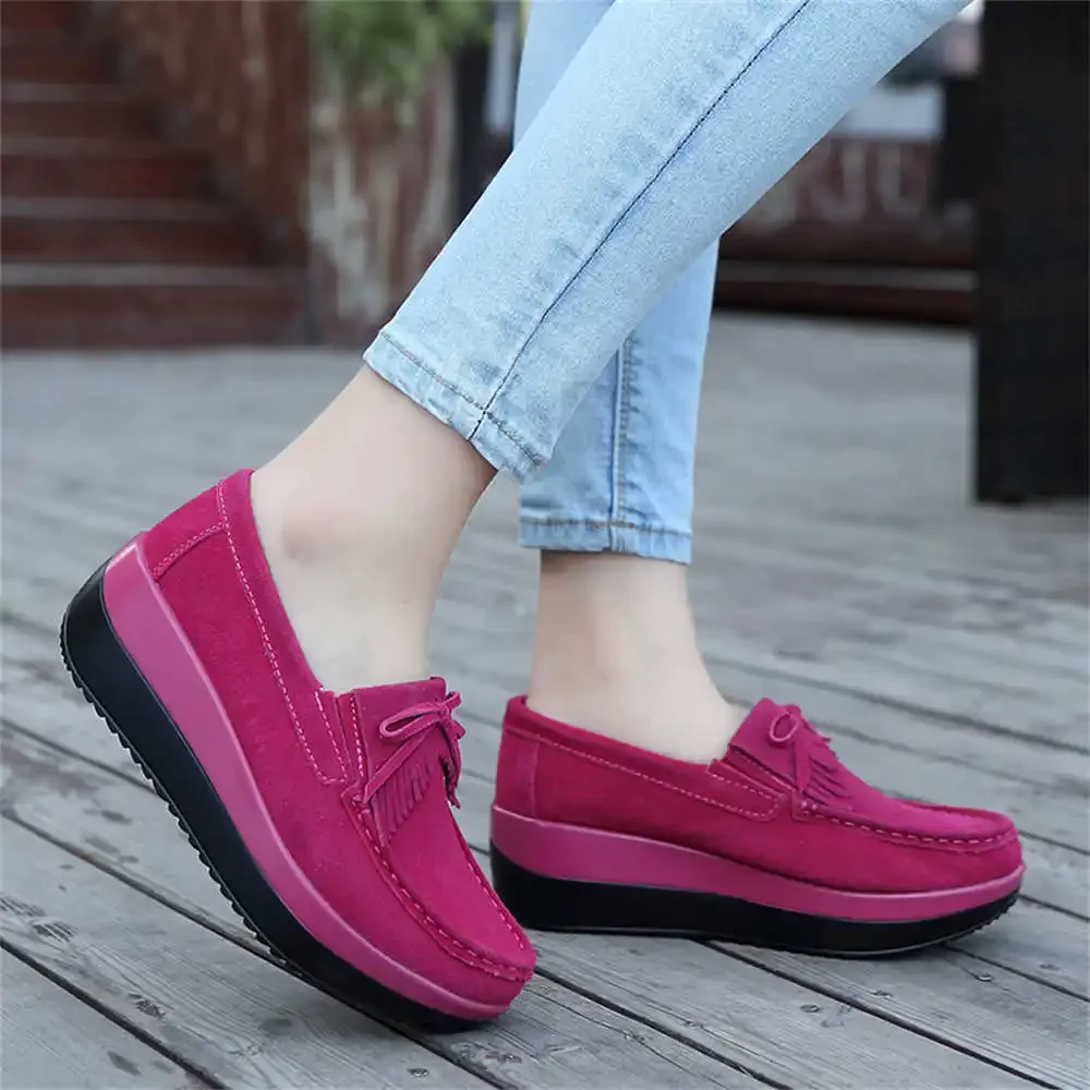 Without Lace Wedge Heel Woman\'s Running Shoes Jogging Shoes Flats Original Ladies Tennis Sneakers Ladies Blue Sport