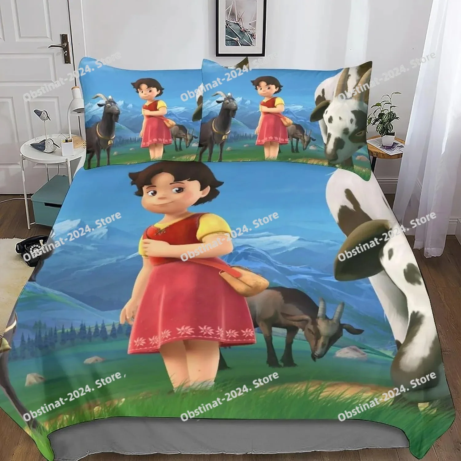 

Heidi The Girl From The Alps Комплект постельного белья с принтом Постельный комплект с наволочкой Пододеяльник Мягкий одинарный двойной Queen Super King Size