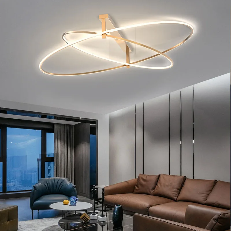 SANDYHA Nordic Home Decor Chandelier for Living Room Luxury  Lampa Sufitowa Led Ceiling Round Art Design Hanging Lampara Techo