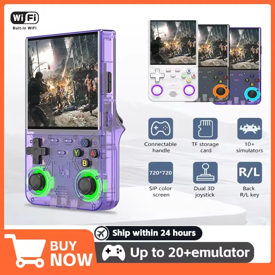 R36 Ultra Retro Handheld Video Game Console W/ 4.0 Inch IPS Screen 128GB/64G 3000mAh Portable Pocket Linux System Gaming Player