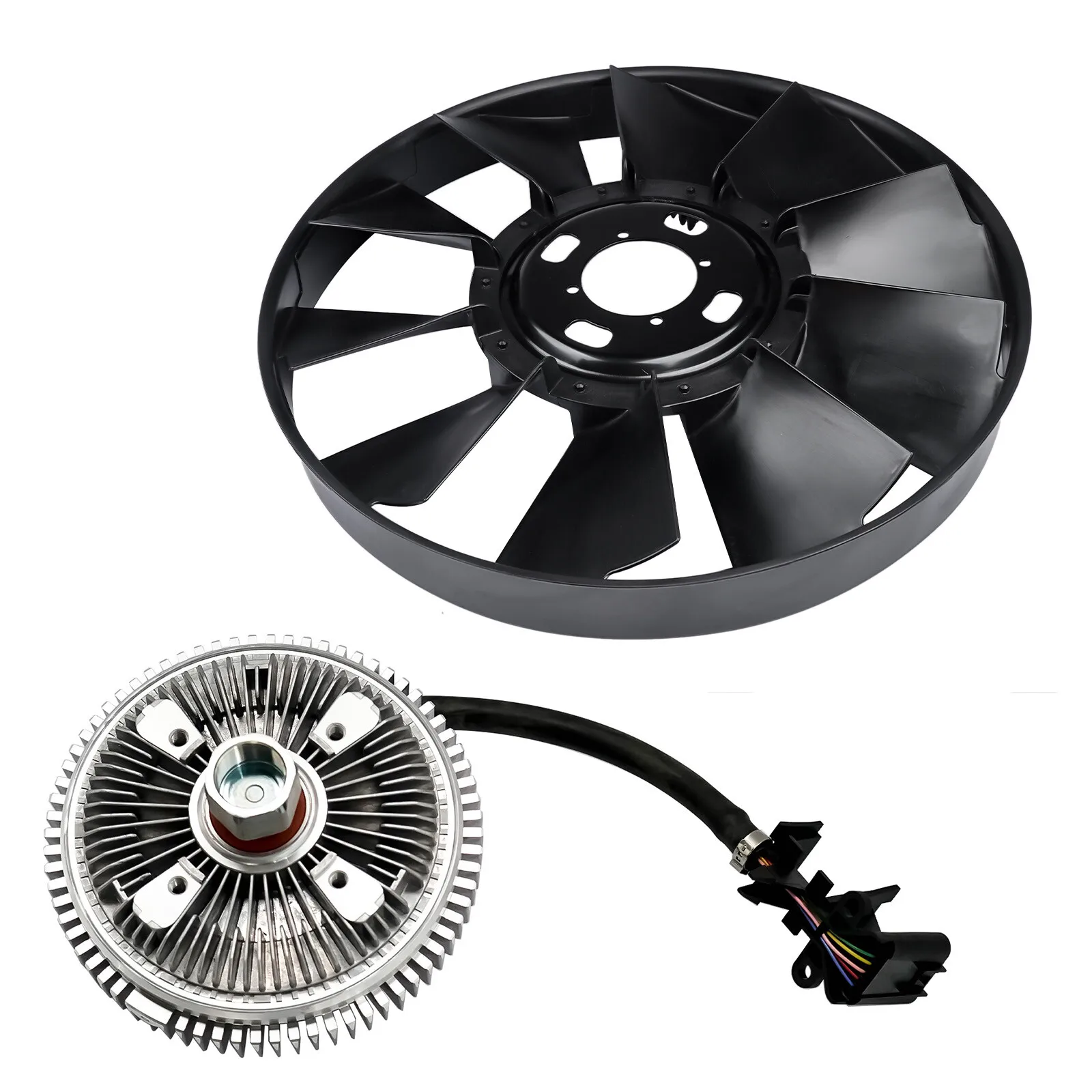 AP02 Fan Clutch & Radiator Cooling Fan Blade for Chevy Trailblazer Buick Rainier GMC Envoy Oldsmobile Bravada Base