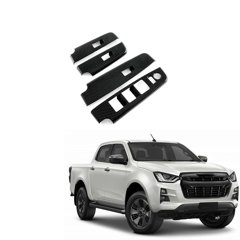 

Для Isuzu D-MAX DMAX 2023 2024 LHD панель переключателя стеклоподъемника автомобиля из углеродного волокна, наклейка, отделка, аксессуары для интерьера