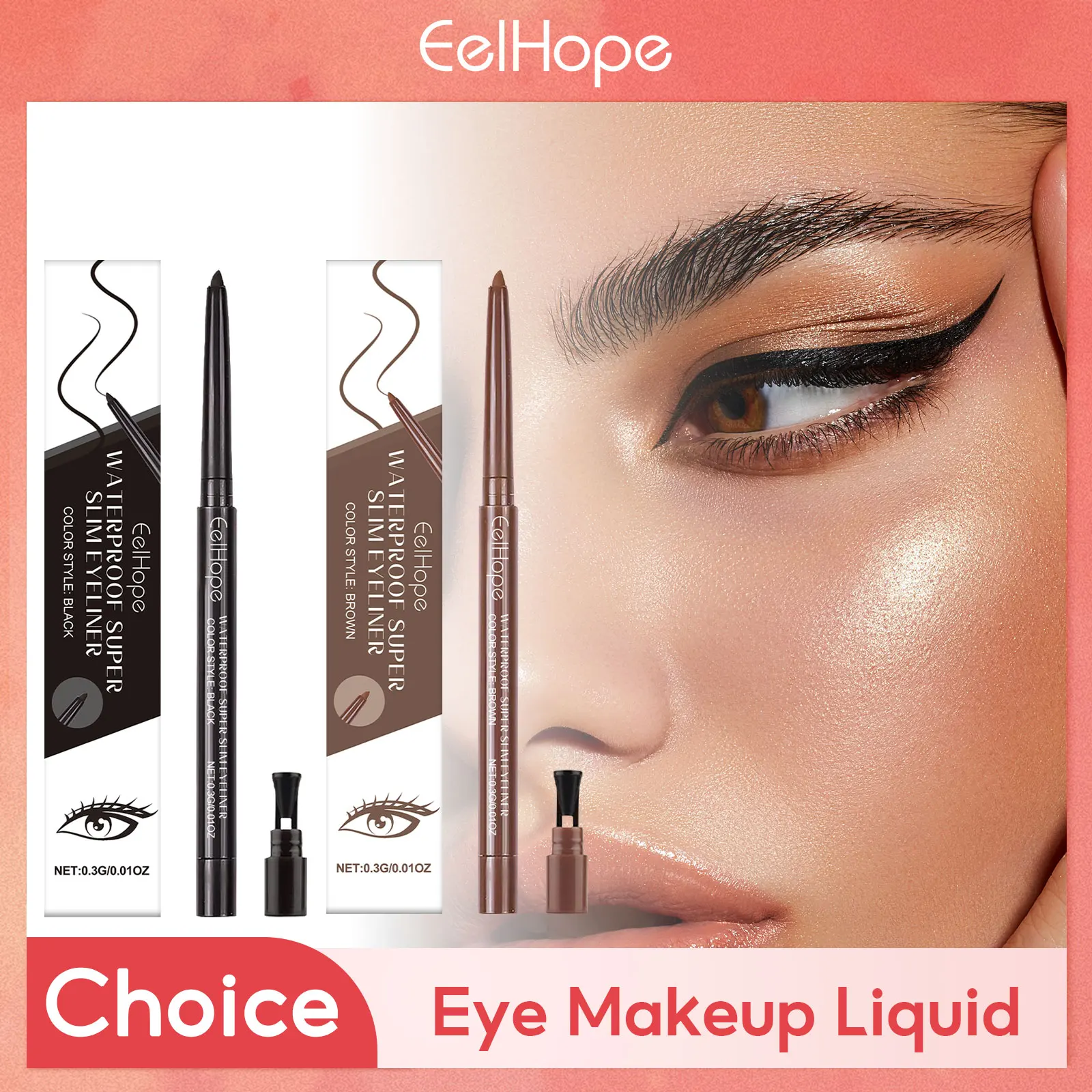 

Eelhope Eyeliner Pencil Waterproof Lasting Eye Liner Natural Color Smooth Pen Easy Wear Professional Makeup Black Brown Eyeliner