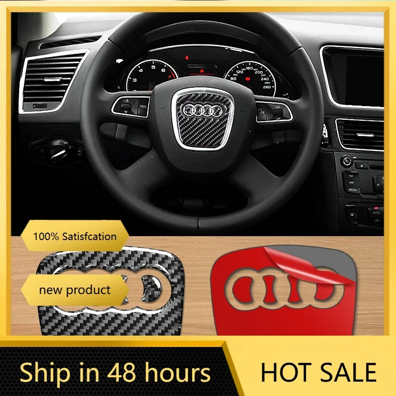 

Car Steering Wheel Ring Trim Carbon Fiber Sticker Cover Decoration Auto Accessories For Audi A4 B8 8K A6 C6 4F Q5 8R Q7 4L A3 8V