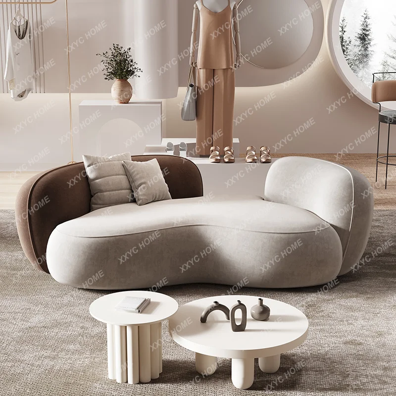 XX  Cream Style Sofa Modern Design Clothing Store Beauty Salon Rest Area Reception Meeting Sofa Homestay Office Furniture